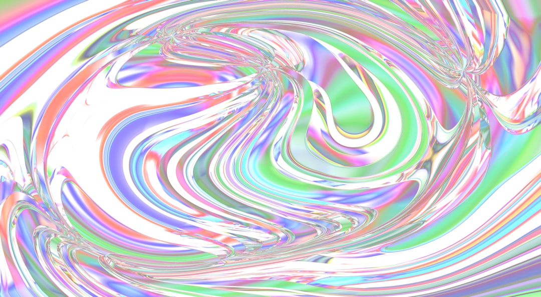 A multicolored image of a spiral design